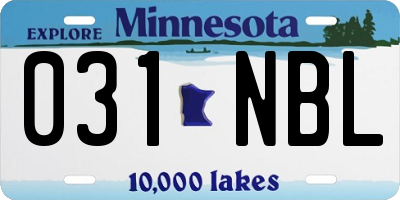 MN license plate 031NBL