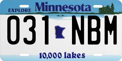 MN license plate 031NBM