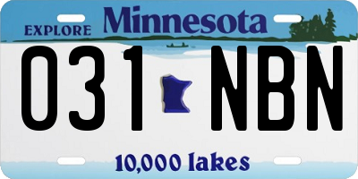 MN license plate 031NBN