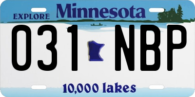 MN license plate 031NBP