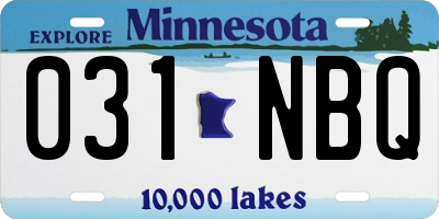 MN license plate 031NBQ