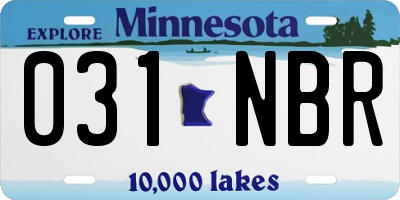 MN license plate 031NBR