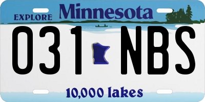 MN license plate 031NBS