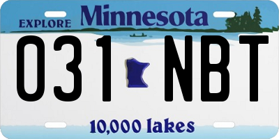 MN license plate 031NBT