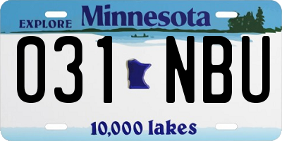 MN license plate 031NBU