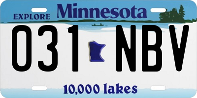 MN license plate 031NBV
