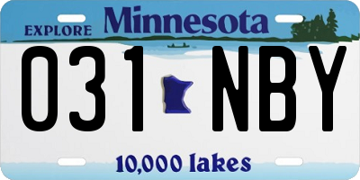 MN license plate 031NBY