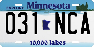 MN license plate 031NCA