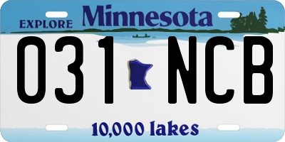 MN license plate 031NCB