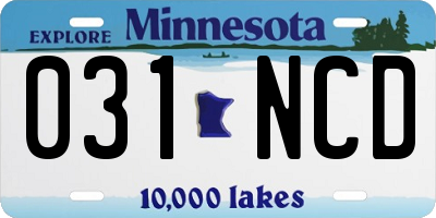 MN license plate 031NCD