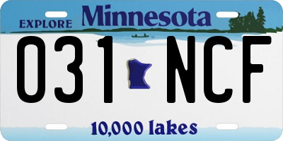 MN license plate 031NCF