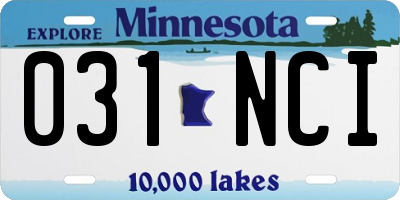 MN license plate 031NCI