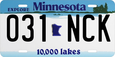 MN license plate 031NCK