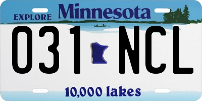 MN license plate 031NCL