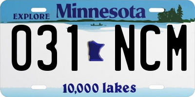 MN license plate 031NCM