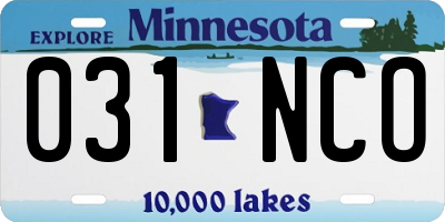MN license plate 031NCO