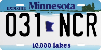 MN license plate 031NCR