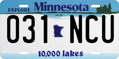 MN license plate 031NCU