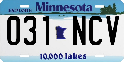 MN license plate 031NCV