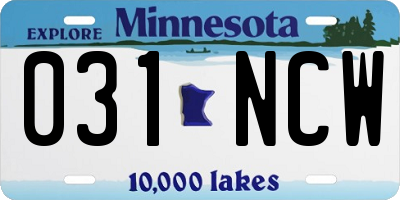 MN license plate 031NCW