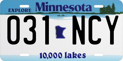 MN license plate 031NCY