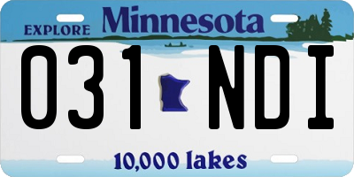 MN license plate 031NDI