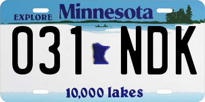 MN license plate 031NDK