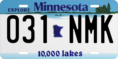 MN license plate 031NMK