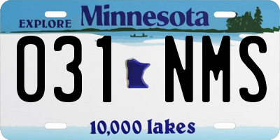 MN license plate 031NMS