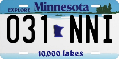 MN license plate 031NNI