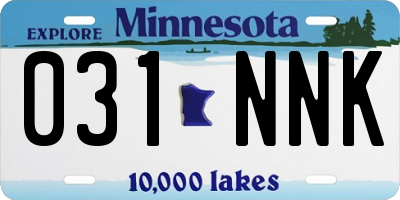 MN license plate 031NNK