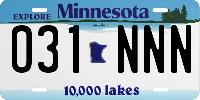 MN license plate 031NNN