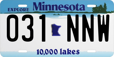 MN license plate 031NNW