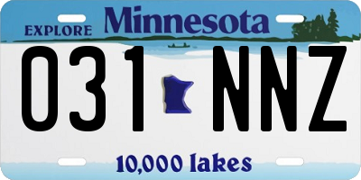 MN license plate 031NNZ