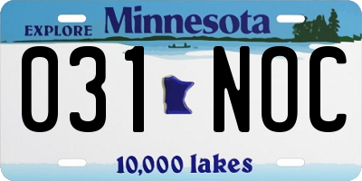 MN license plate 031NOC
