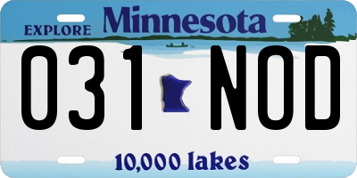 MN license plate 031NOD