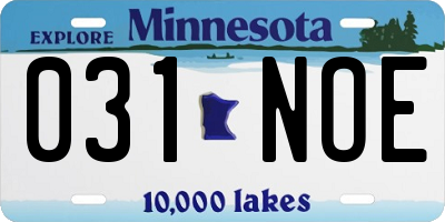 MN license plate 031NOE