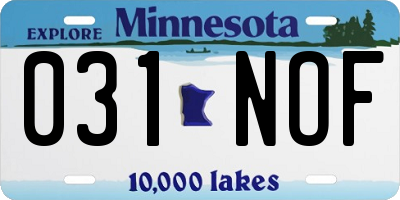 MN license plate 031NOF