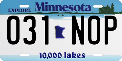 MN license plate 031NOP