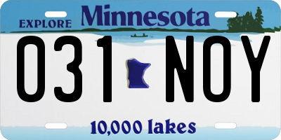 MN license plate 031NOY