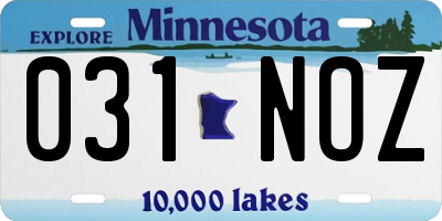 MN license plate 031NOZ