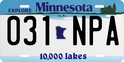 MN license plate 031NPA