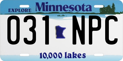 MN license plate 031NPC