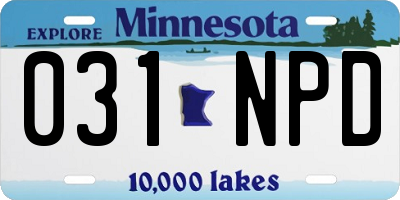 MN license plate 031NPD