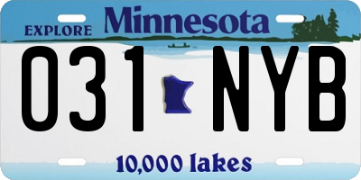 MN license plate 031NYB