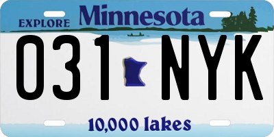 MN license plate 031NYK