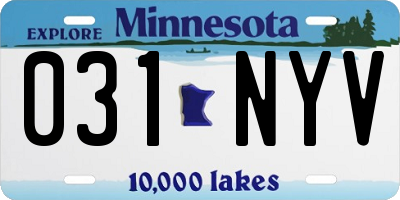 MN license plate 031NYV