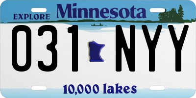 MN license plate 031NYY