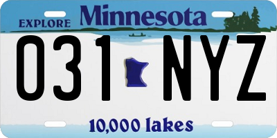 MN license plate 031NYZ