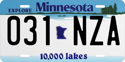 MN license plate 031NZA